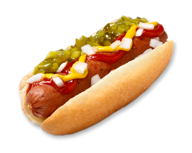 Hot dog with pickle relish