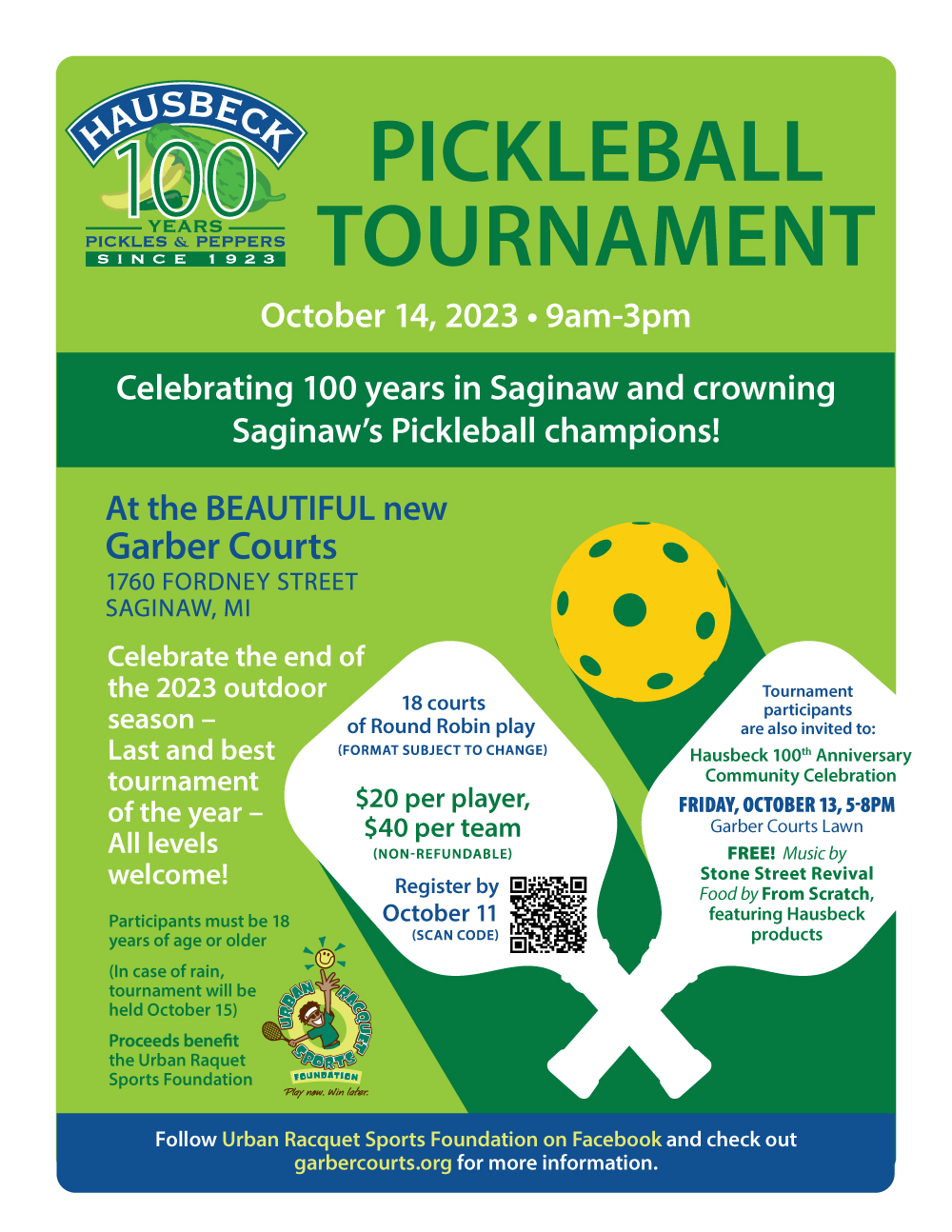Pickleball tournament flyer